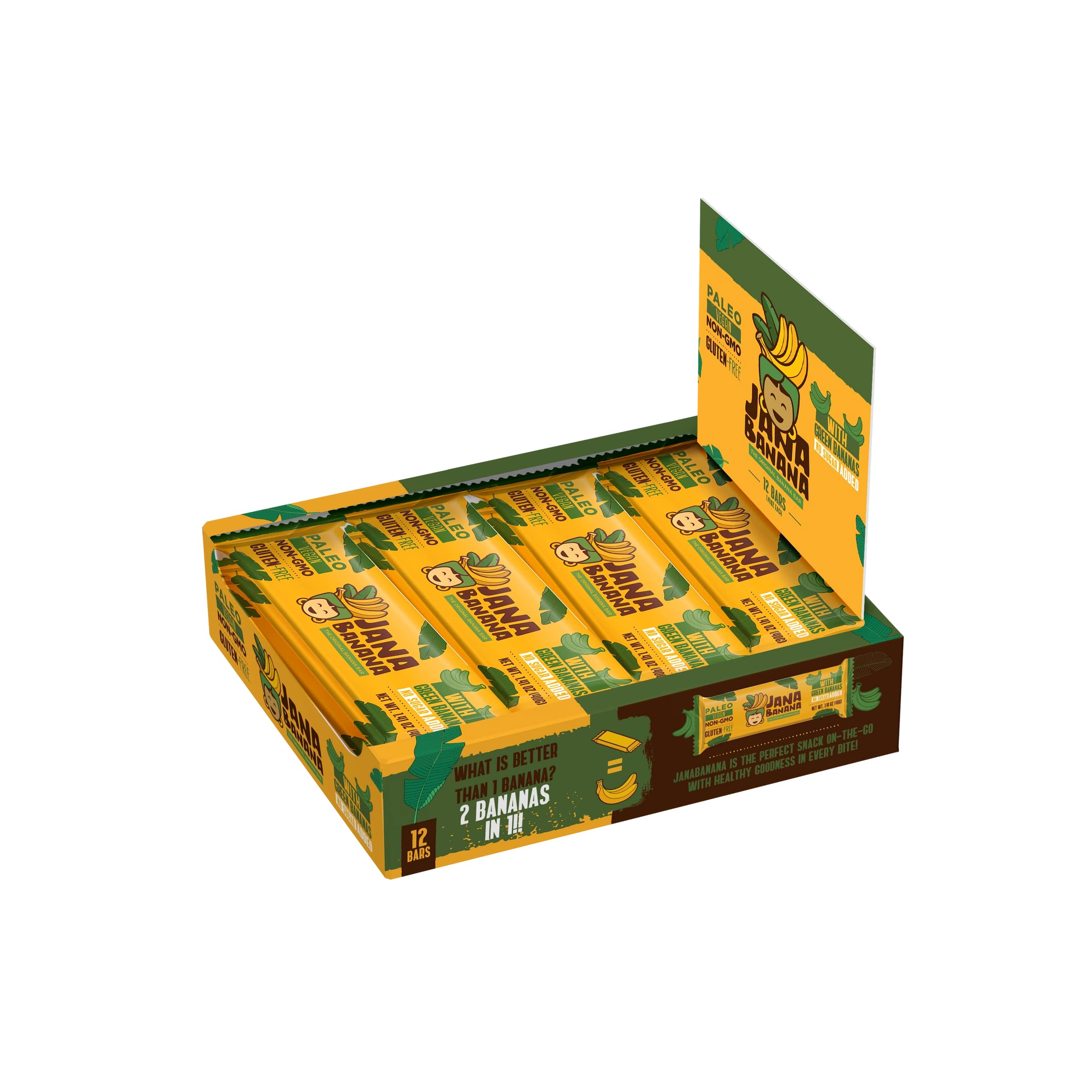 JanaBanana bar Dark Chocolate Covered (Pack of 12)