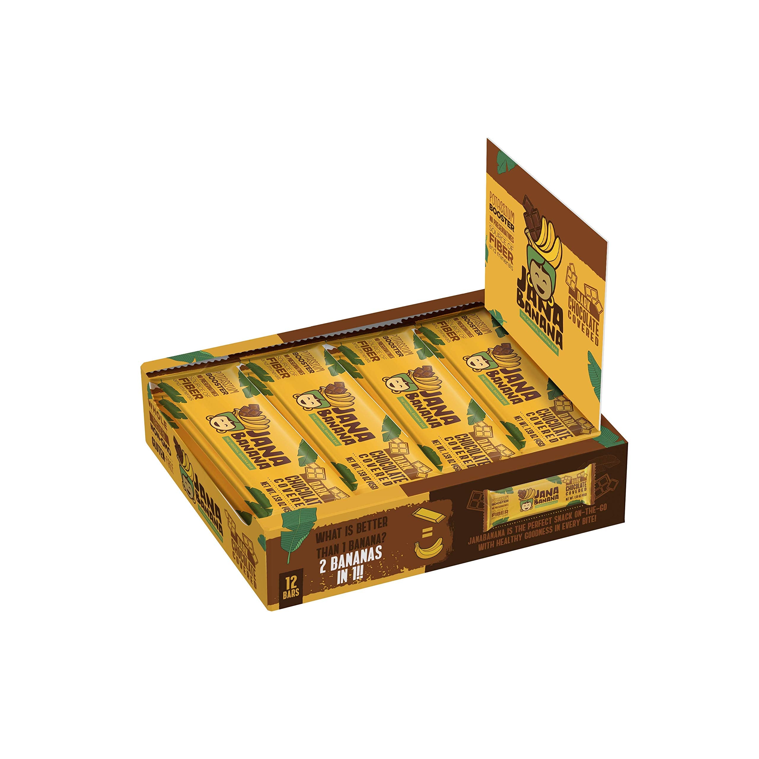JanaBanana bar Dark Chocolate Covered (Pack of 12)